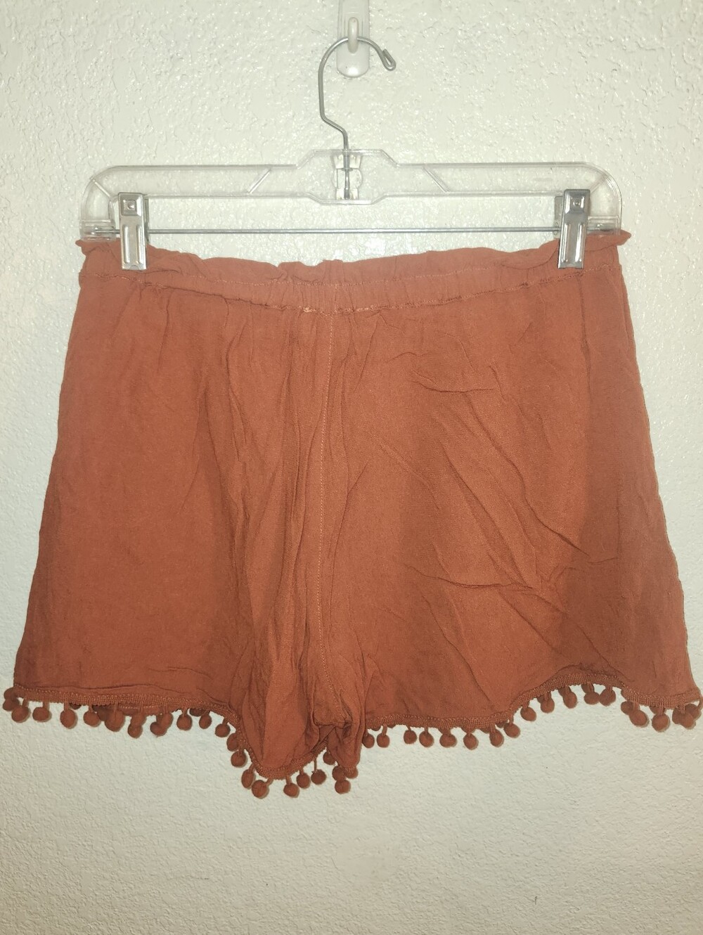 EUC Gigio "Tassel Tie🎀 Pom Pom Trim Shorts w/Pockets🤗" in "Red❤️Clay🧡" Medium - Picture 6 of 8